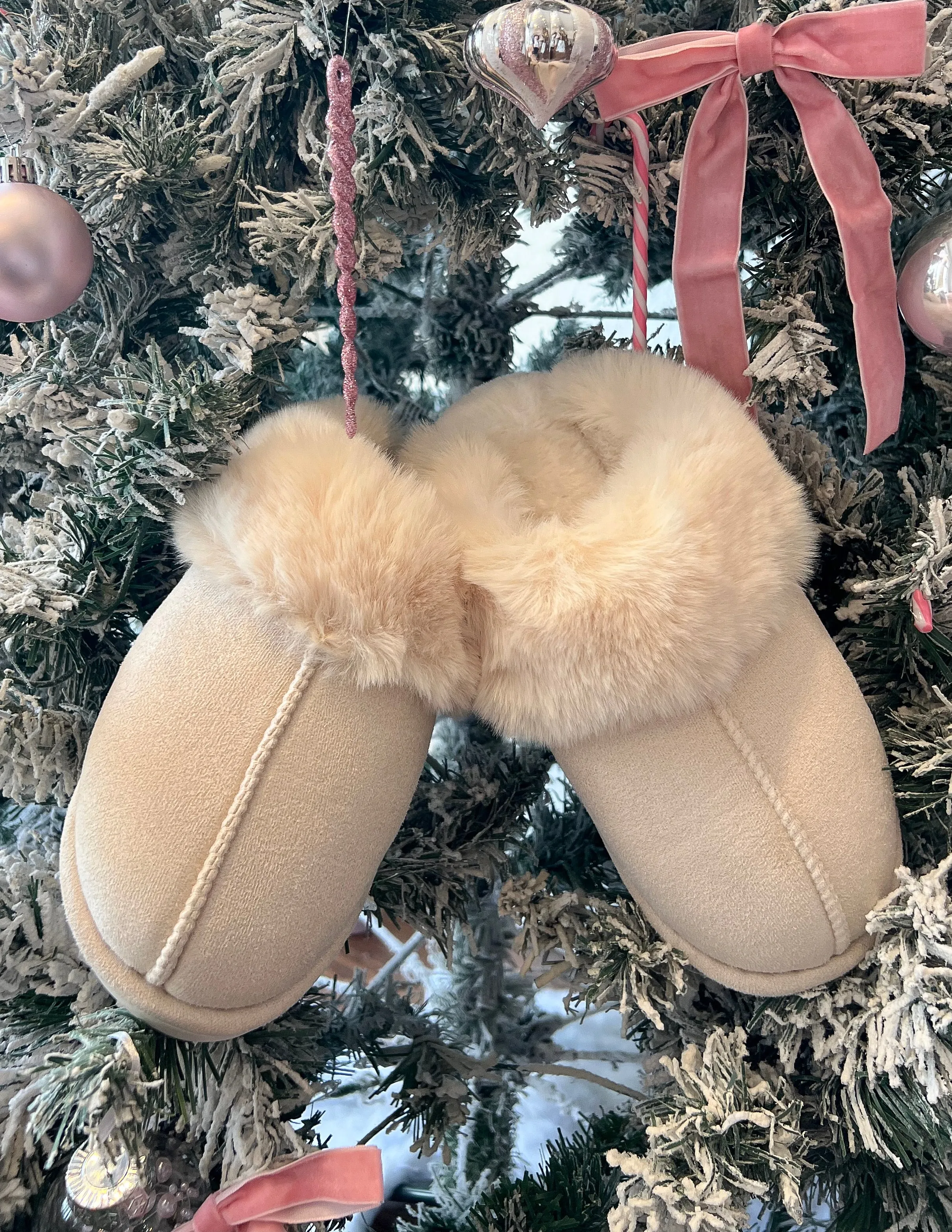 Cream Fuzzy Slippers
