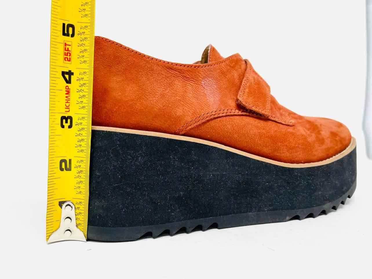 Eileen Fisher Size 7 Rust Wedge Suede Shoes Loafers