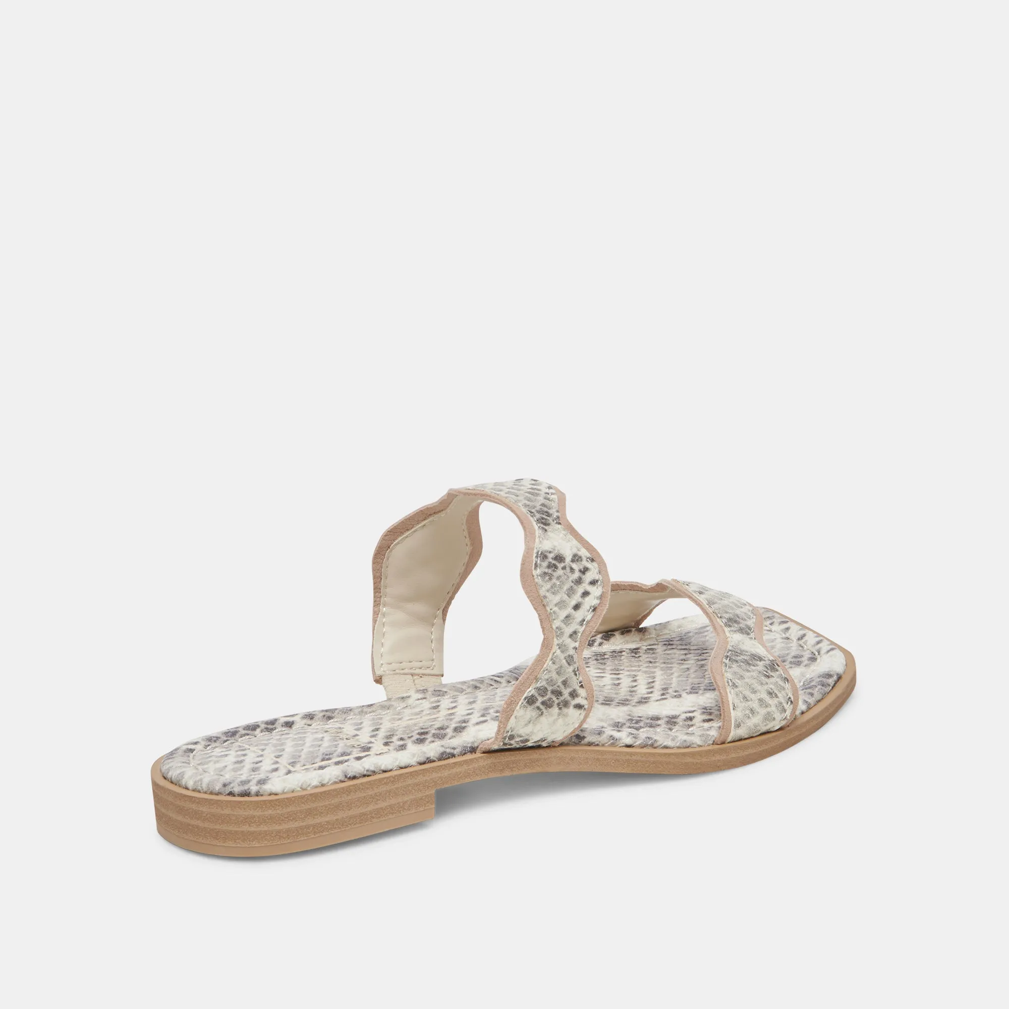ILVA SANDALS GREY WHITE EMBOSSED LEATHER