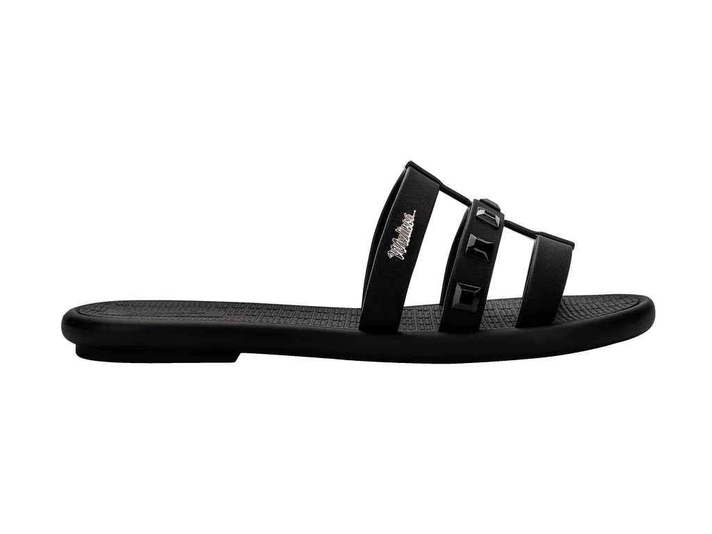 Melissa Sun Atlantis AD Flat Black Slide For Ladies