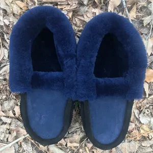 Men's Moccasin Style Sheepskin Slippers
